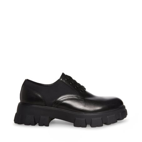 Black Steve Madden Cesare Leather Men's Platform Shoes | PH 7406WNT